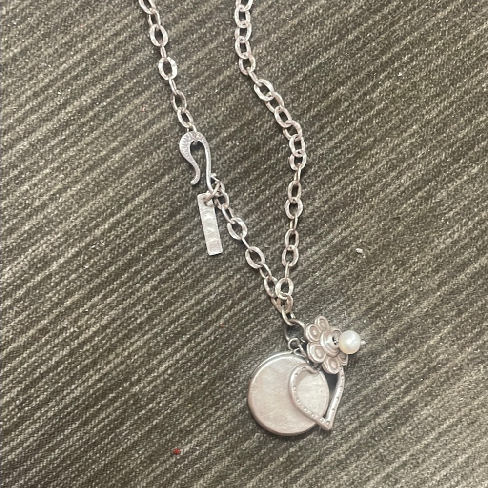 Sterling Heart Pearl CHARM/LOCKET NECKLACE Vintage Sterling Silver Fine Jewelry